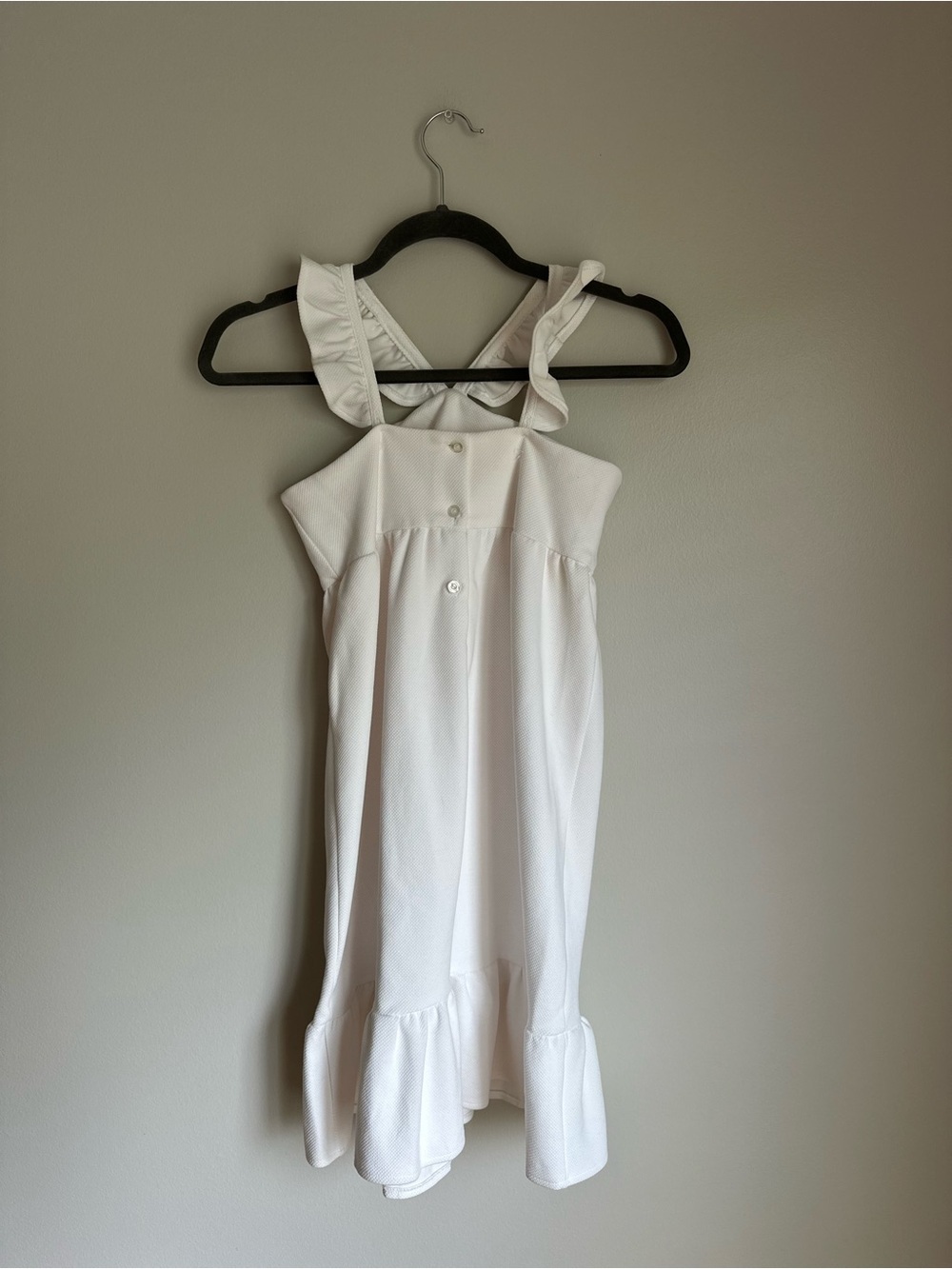 Bisby Girls Soho Dress Sleeveless Ruffle Straps Adjustable Buttons Size 12 White - Picture 4 of 8